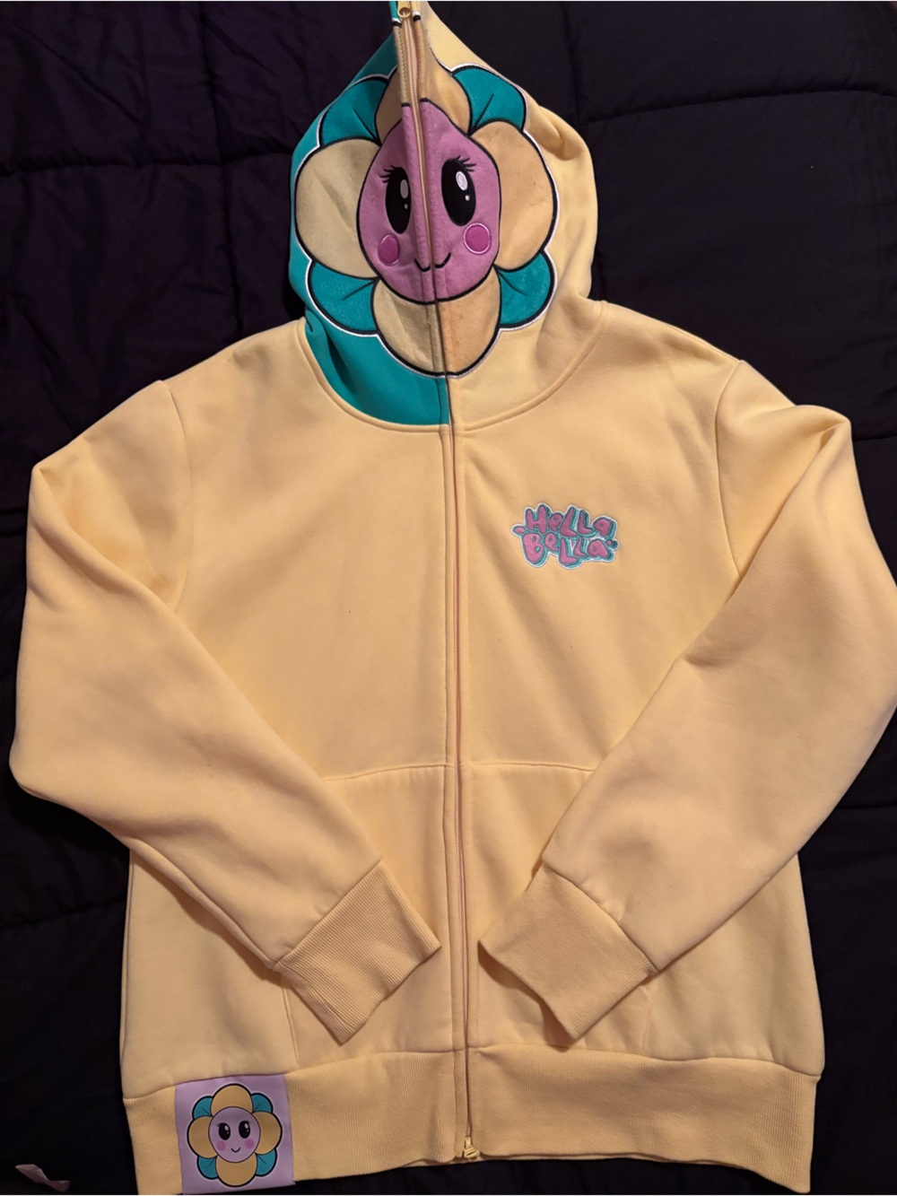Yellow Hella Bella Full Zip-Up Hoodie